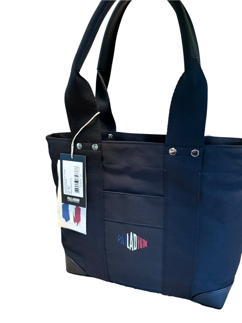 Palladium Black Canvas Laptop Tote with Embroidered Logo